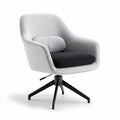 Silla de oficina ergonómica giratoria en color gris y negro 70 x 70 x 80cm