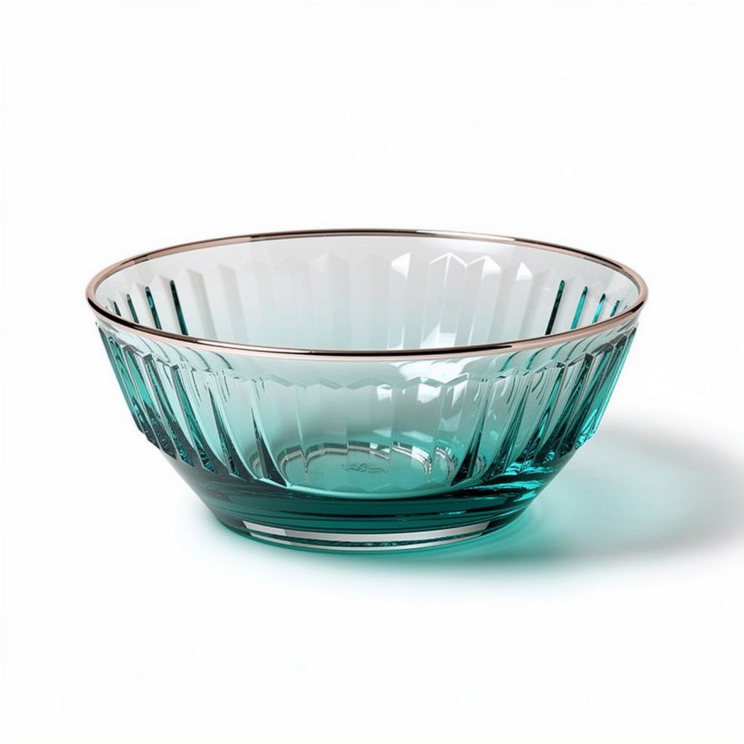 Cuenco de vidrio azul de 20 x 20 x 8cm para servir ensaladas y postres
