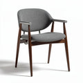 Silla de diseño moderno con estructura de madera marrón y tapizado gris 60 x 50 x 80cm