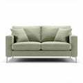 Sofá de dos plazas en tela verde claro con cojines extraíbles 180 x 90 x 80cm