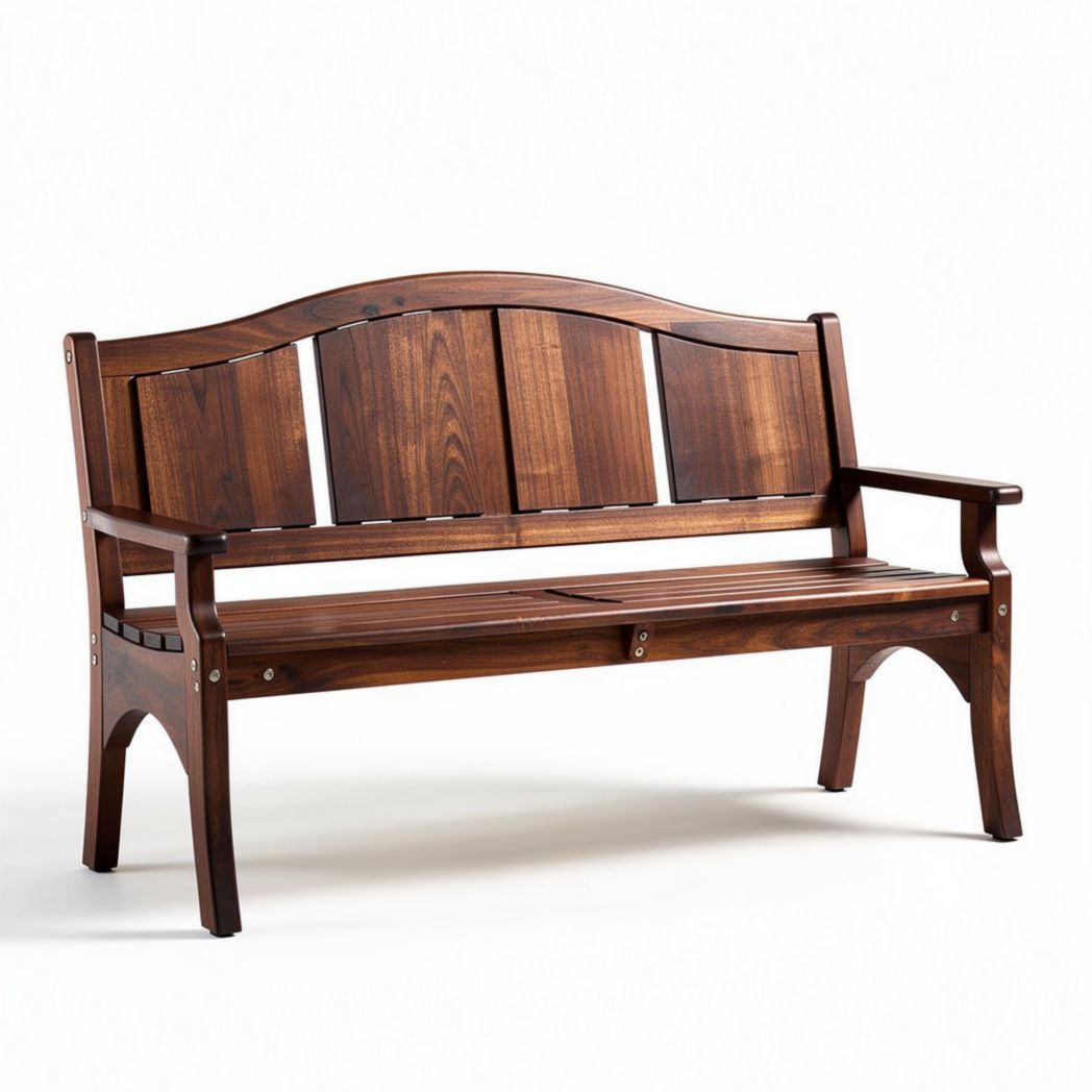 Banco de jardín de madera de acacia color marrón 150 x 60 x 80cm