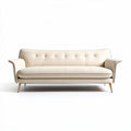 Sofá de diseño moderno en color beige con estructura de metal 210 x 90 x 85cm